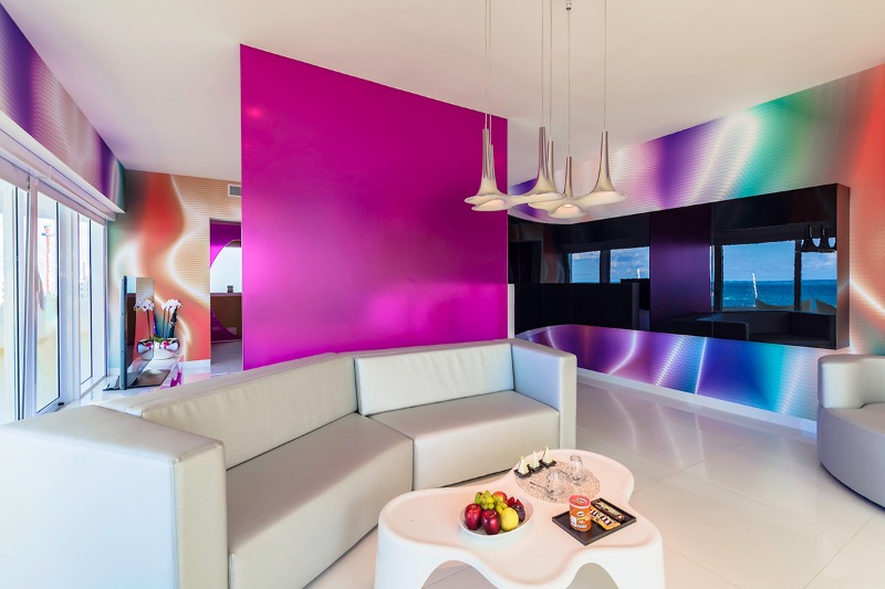 Temptation cancun Oceanfront Master Suites living room