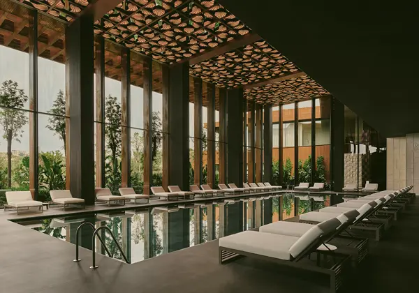 Light-filled indoor pool at Maxx Royal Bodrum